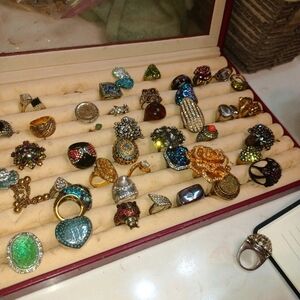 Elegant Multicolor Gemstone Ring Set